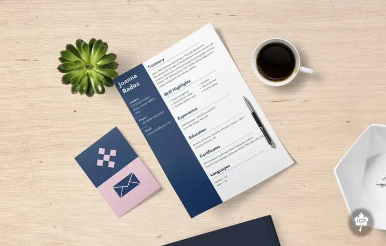 A resume and a cup of coffee